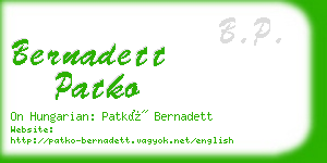 bernadett patko business card